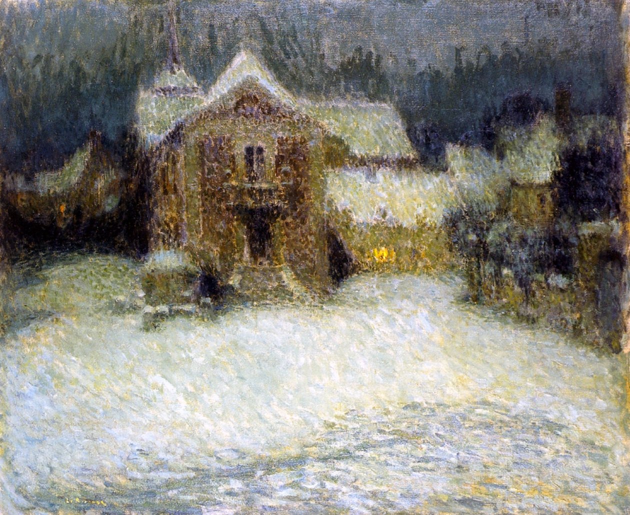 Neve em Gerberoy, 1910 de Henri Eugene Augustin Le Sidaner
