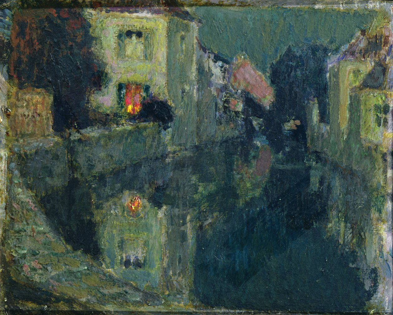 O canal à noite de Henri Eugene Augustin Le Sidaner