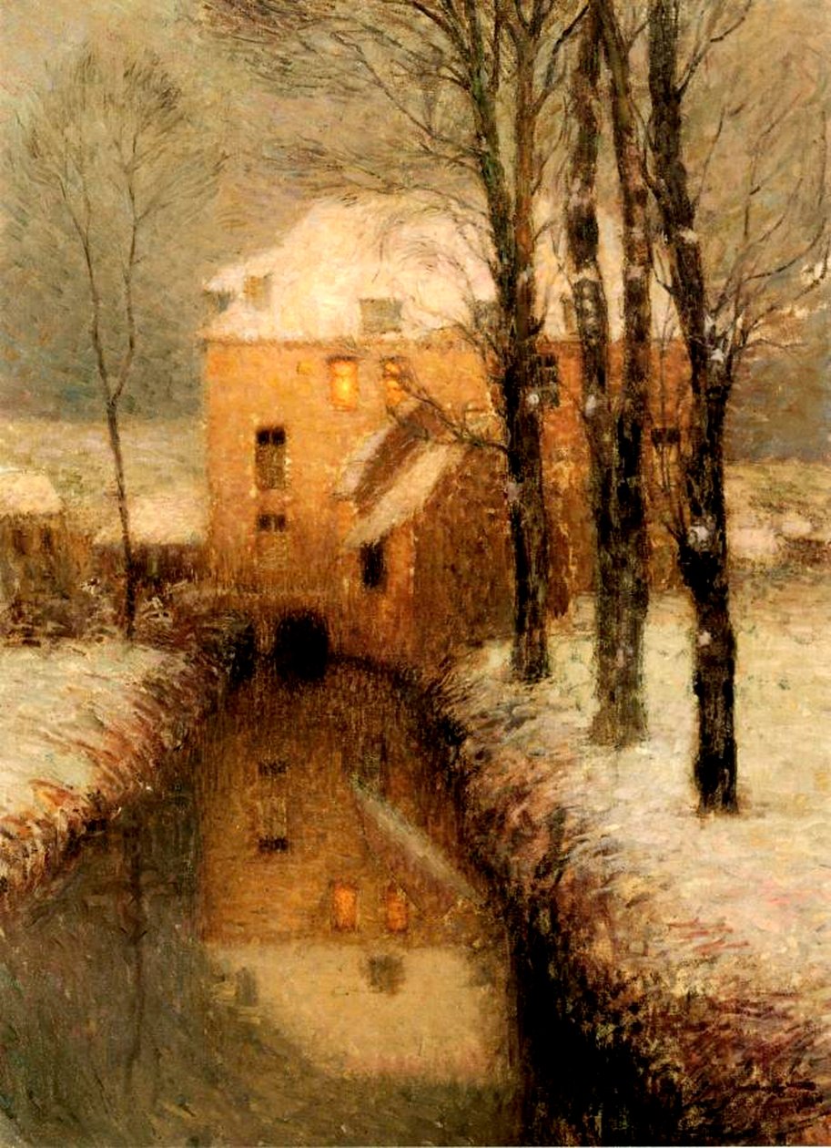 O canal no inverno de 1901 de Henri Eugene Augustin Le Sidaner