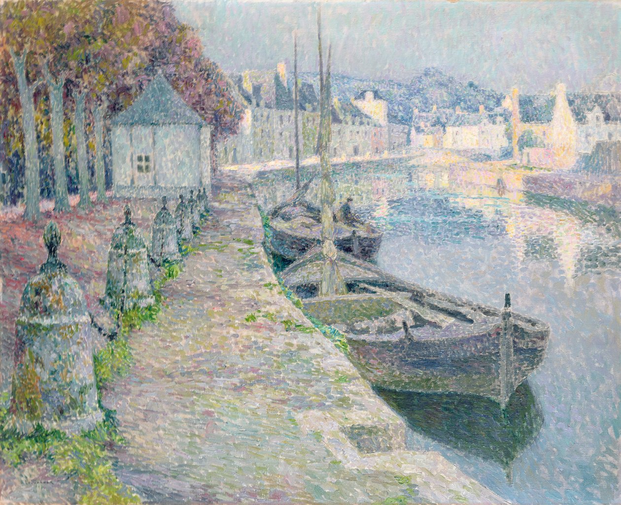 Os barcos de cascalho de Henri Eugene Augustin Le Sidaner