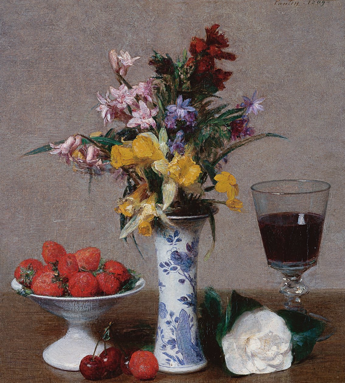 O buquê de noivado de Ignace Henri Jean Fantin Latour