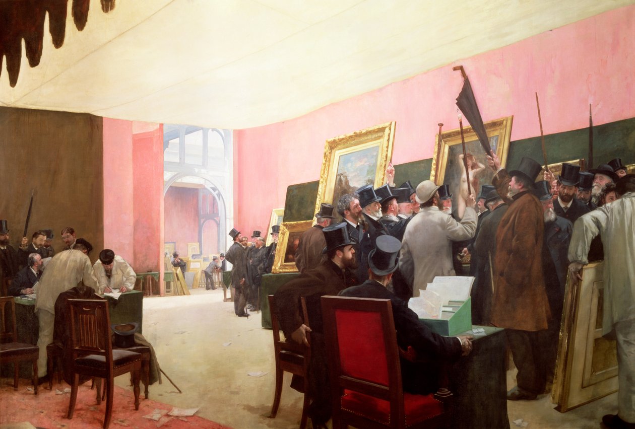 Uma reunião dos juízes do Salon des Artistes Francais, 1885 de Henri Gervex