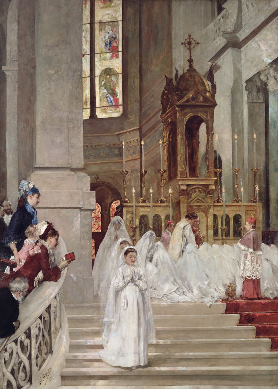 Comunhão na Igreja da Trindade, 1877 de Henri Gervex
