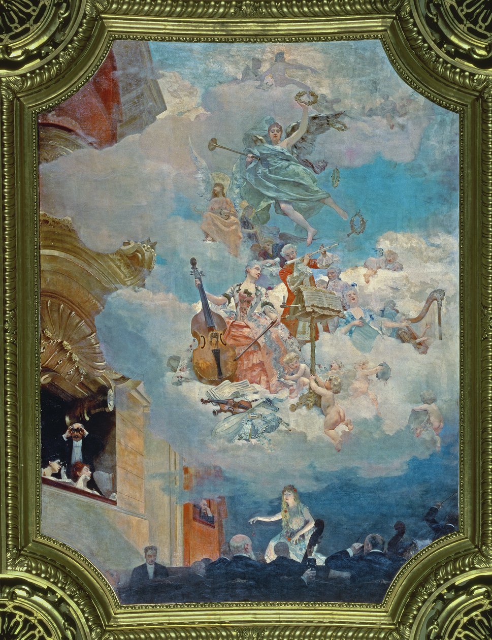 Música através dos tempos, teto da Salle des Fetes (salão de baile), 1891 de Henri Gervex