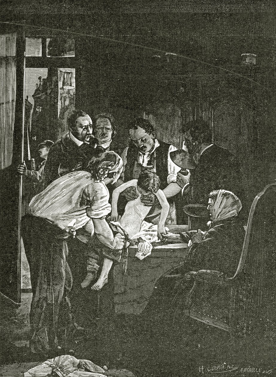 Lembrança da noite do 4o, século XIX (gravura do bw) de Henri Gervex
