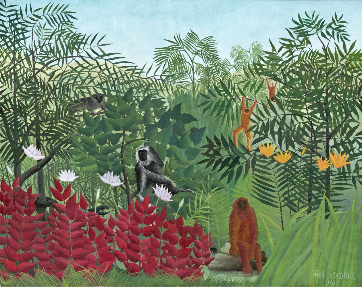 Floresta Tropical com Macacos, 1910 de Henri Rousseau