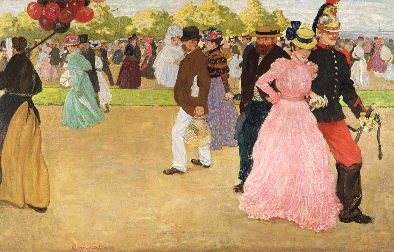 Um passeio de domingo no Bois de Boulogne, 1899 de Henri Jacques Edouard Evenepoel