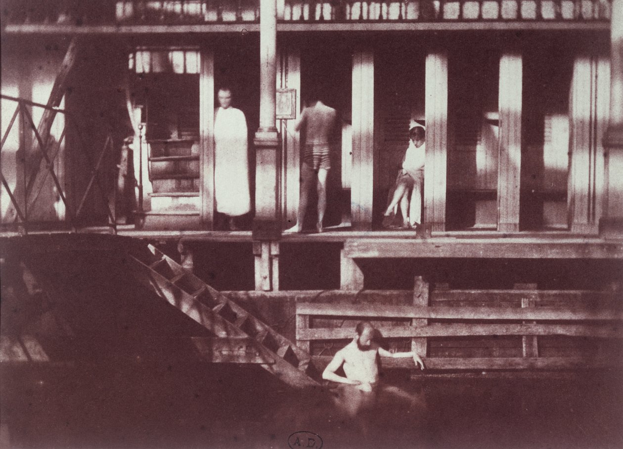 Banhos públicos em Paris, c.1852 (calotype) de Henri Jean Louis Le Secq