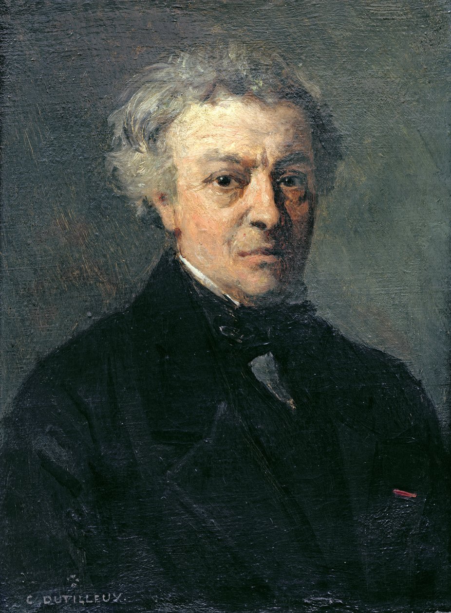 Retrato de Camille Corot (1796-1875) c.1863 de Henri Joseph Constant Dutilleux