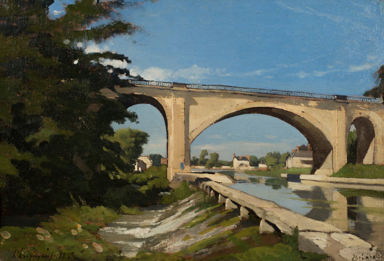 A ponte da estrada de ferro em briare de Henri Joseph Harpignies
