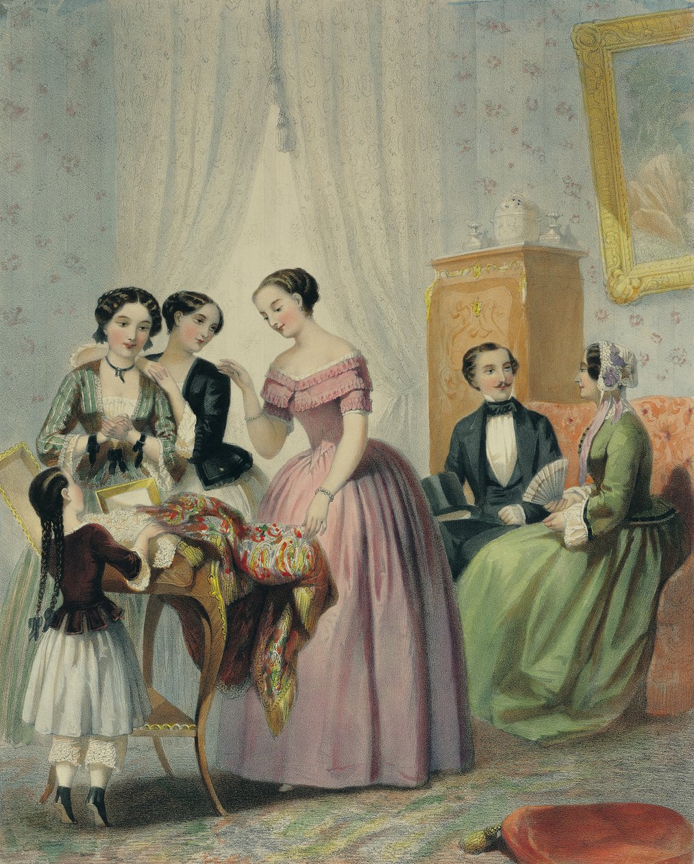 Os presentes de casamento, gravados por Bettanier, 1852-53 de Henri Lafon