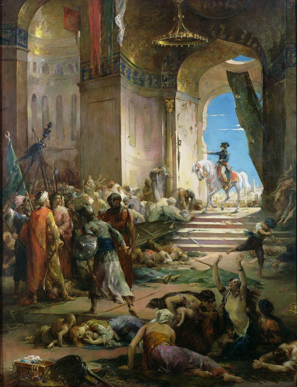 Napoleão Bonaparte (1769-1821) na Grande Mesquita no Cairo de Henri Leopold Levy