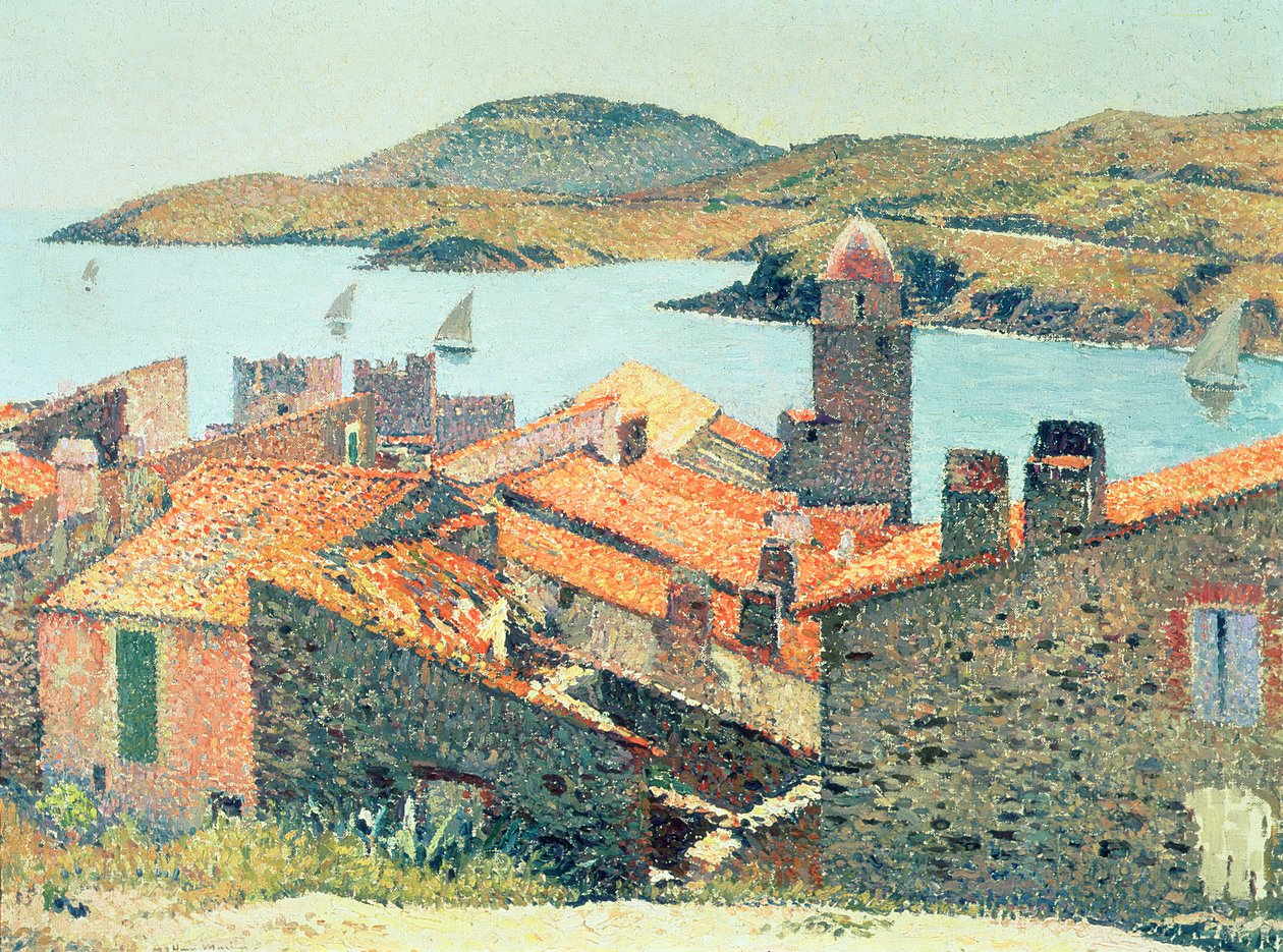 Telhados vermelhos em Collioure de Henri Martin