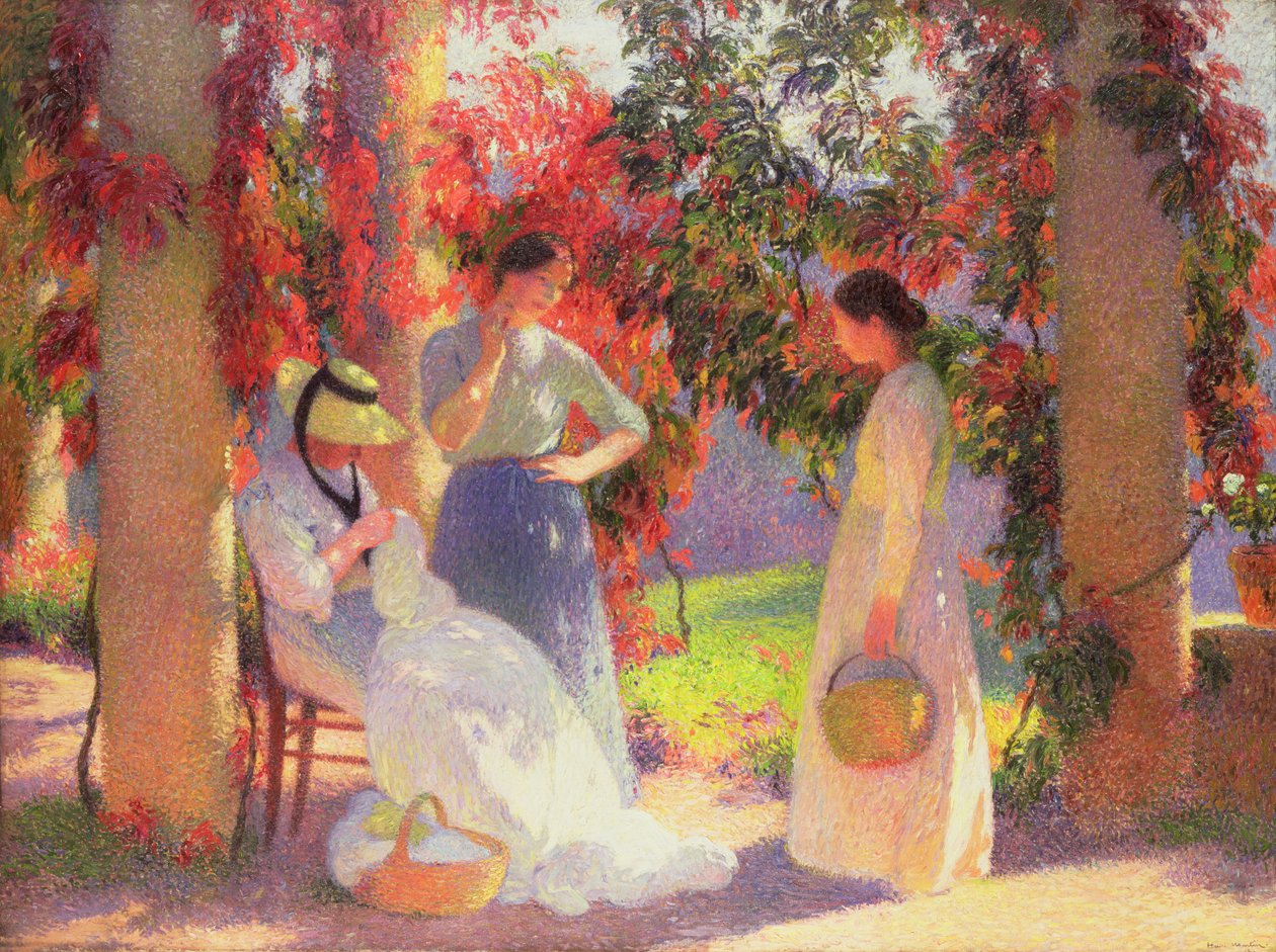 Cena de costura sob a pérgula em Marquayrol, 1902 de Henri Martin