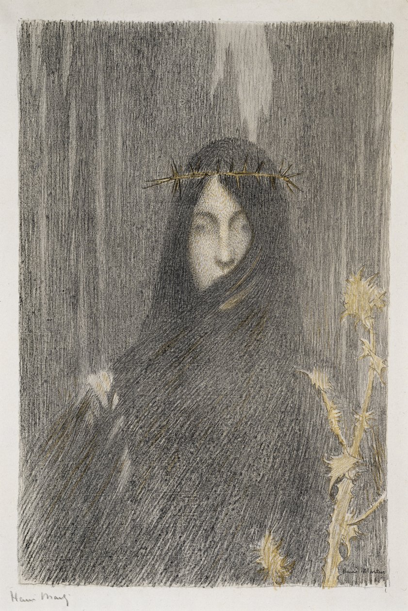 Tete de femme (Cabeça de uma Mulher), 1897 (litografia em cores) de Henri Martin