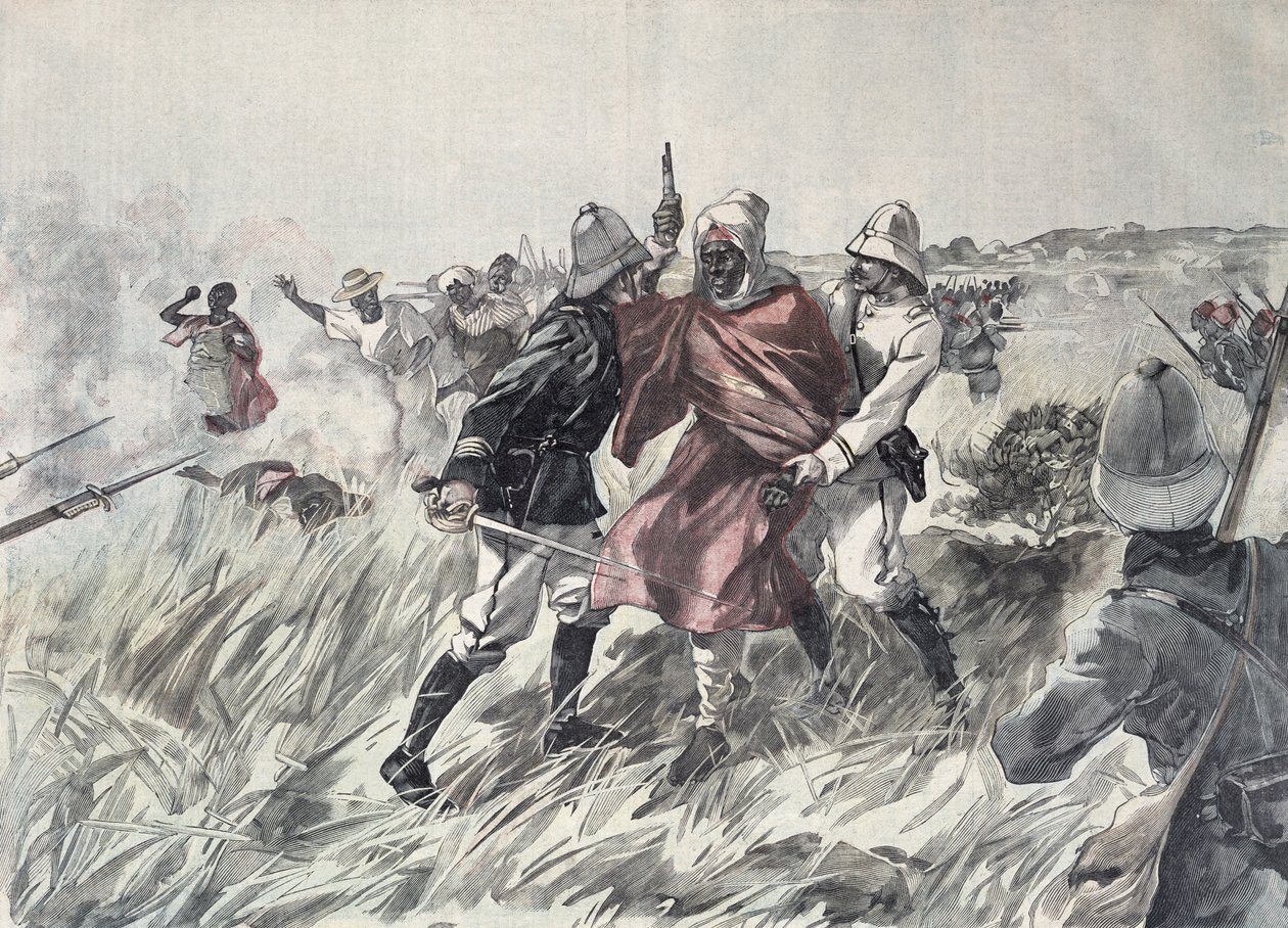 A captura de Toure Samory (c.1835-1900) pelo tenente Jacquin perto de Guelemou em 1898, de &39;Le Petit Journal&39;, 30 de outubro de 1898 de Henri Meyer