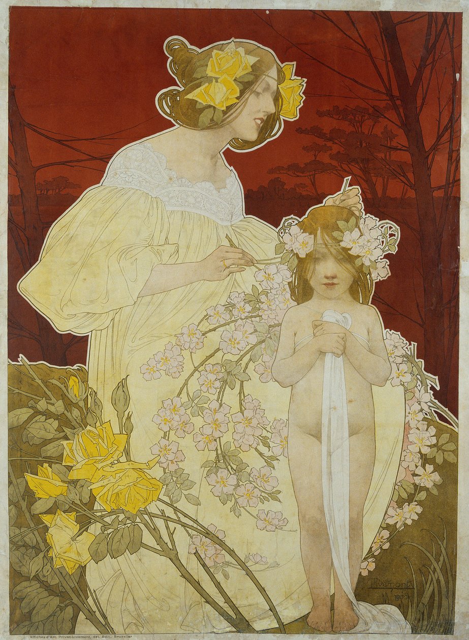 Palácio da mulher. Exposição de 1900 de Privat Livemont