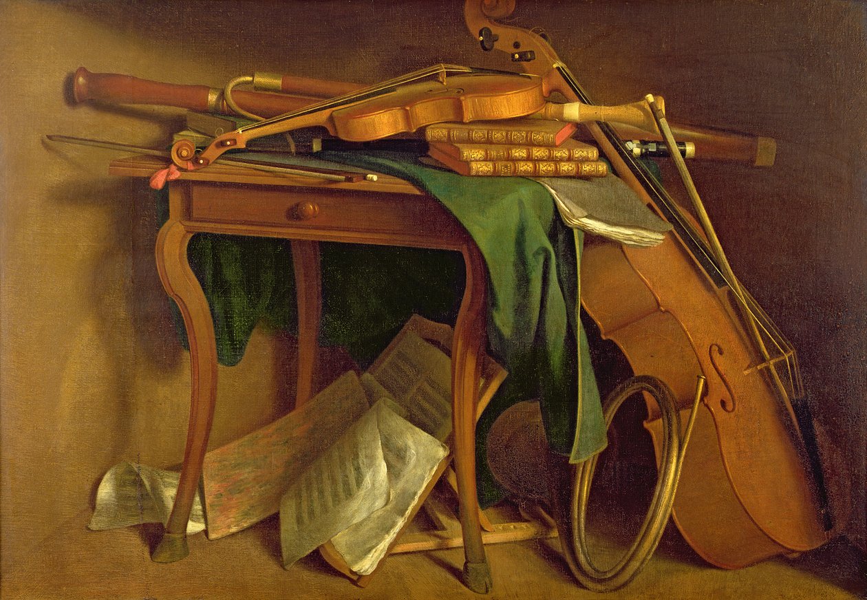 A mesa do músico, c.1760 de Henri Roland de la Porte