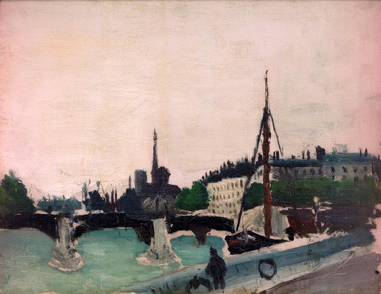 Esboço, vista da ilha de Saint-Louis, retirada do Quai Henri IV de Henri Rousseau