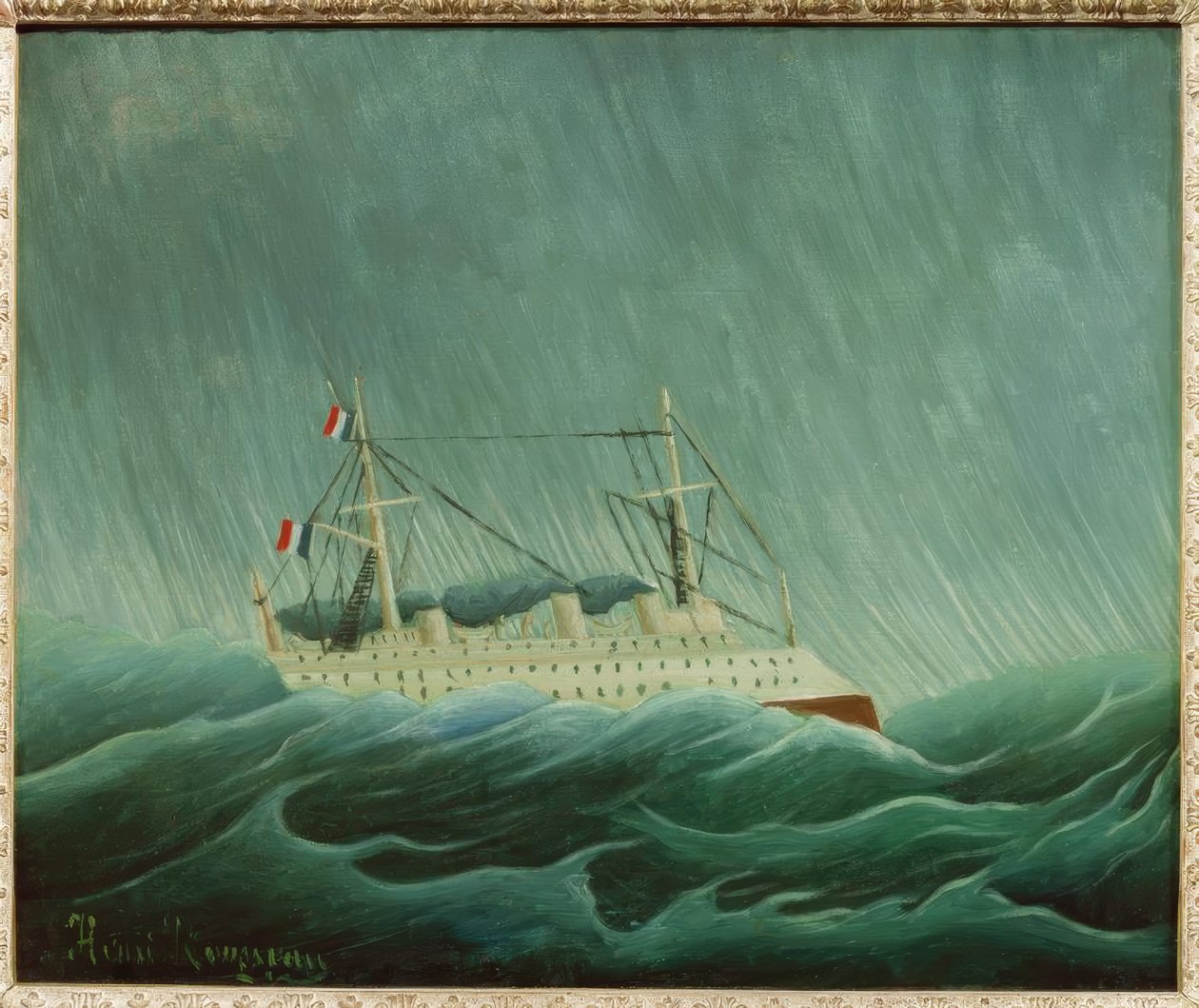O navio na tempestade (A tempestade no mar) de Henri Rousseau
