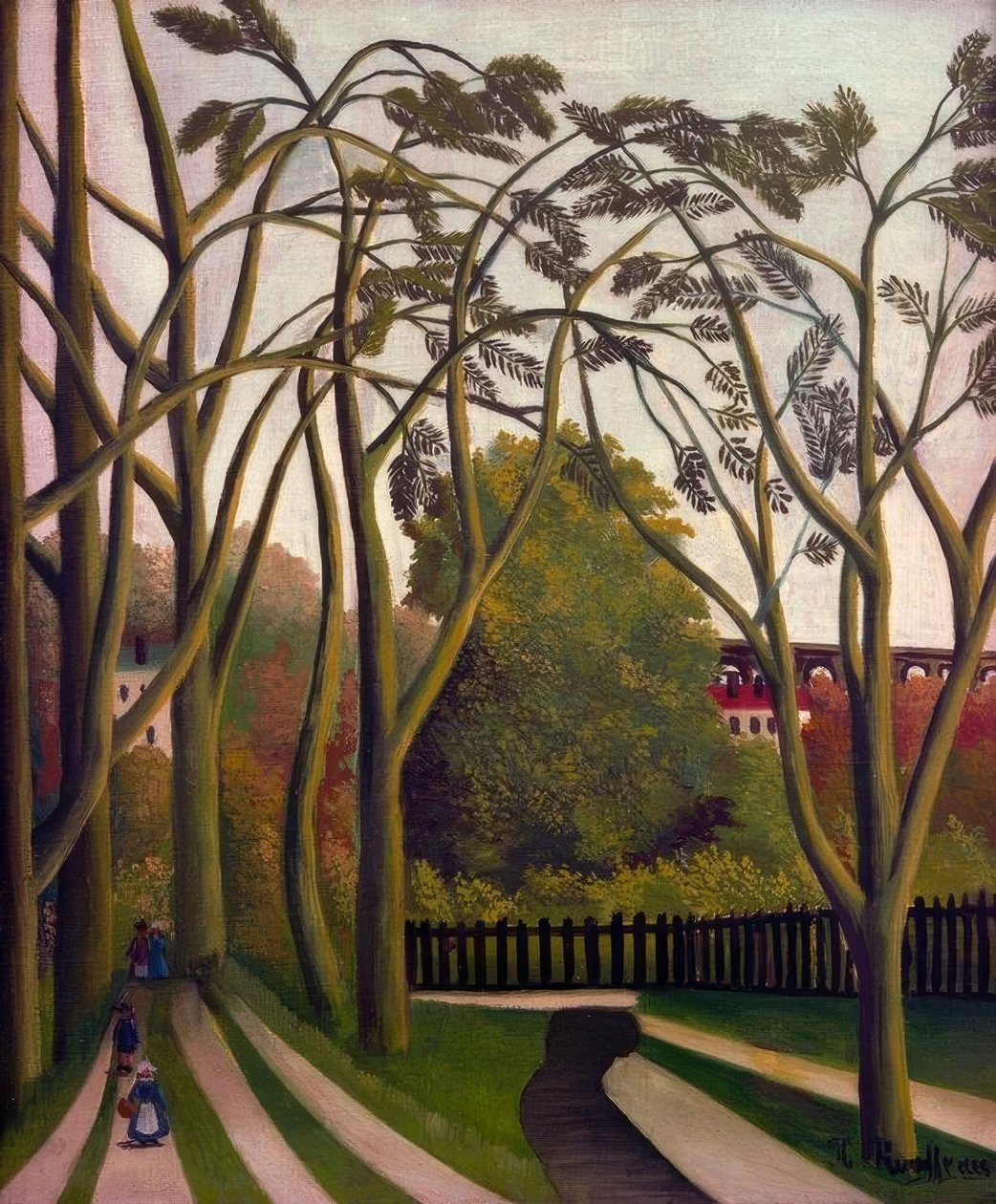 Paisagem das margens do Bievre, perto da primavera de Bicêtre de Henri Rousseau