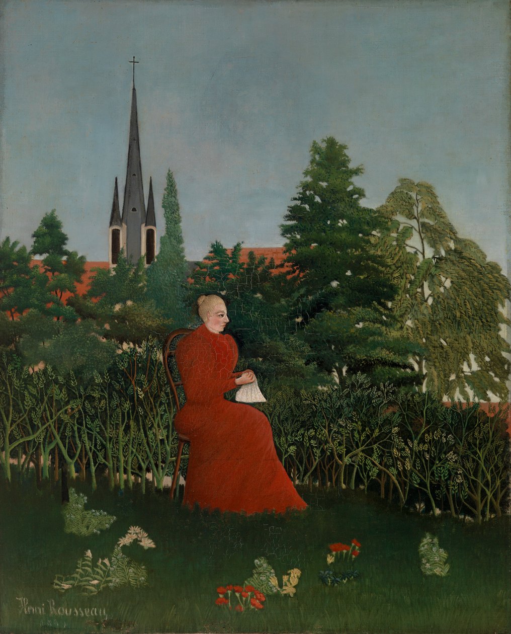 Retrato, de, um, mulher, em, um, paisagem de Henri Rousseau