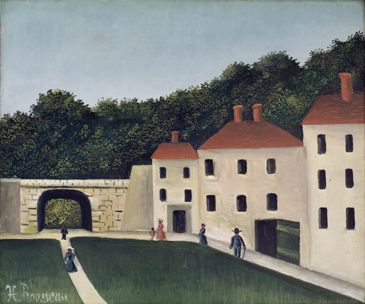 Caminhantes em um parque, 1908 de Henri Rousseau