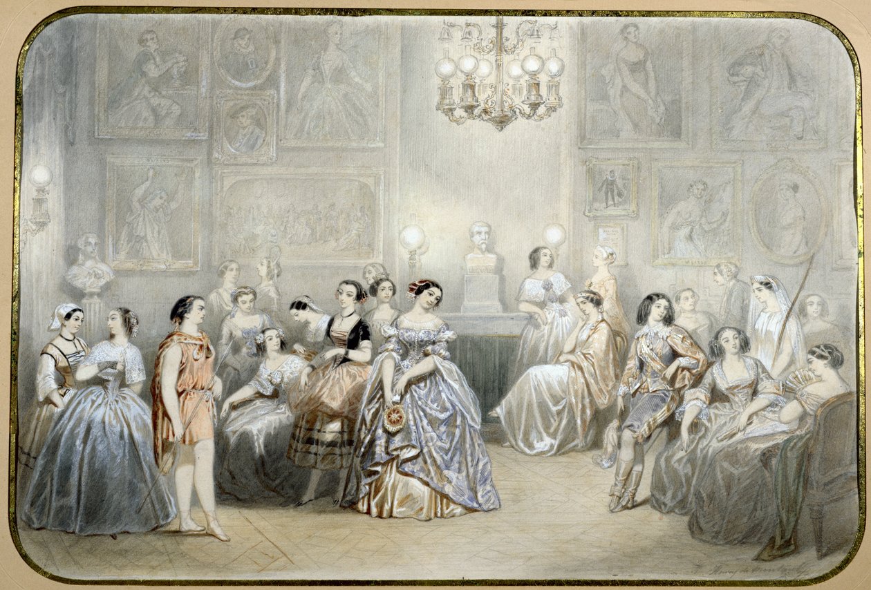 A atriz Mlle Rachel no foyer da Comédie Française de Henri de Montaut