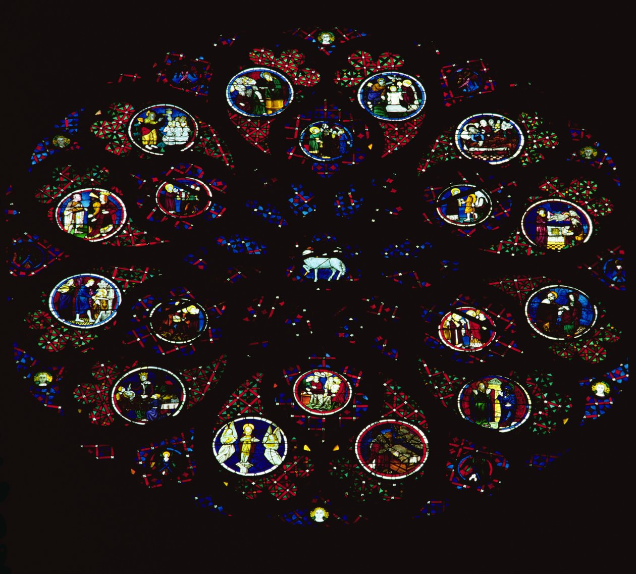 Janela rosa oeste, 1394 (vitral) (veja também 341175) de Henri de Nivelle