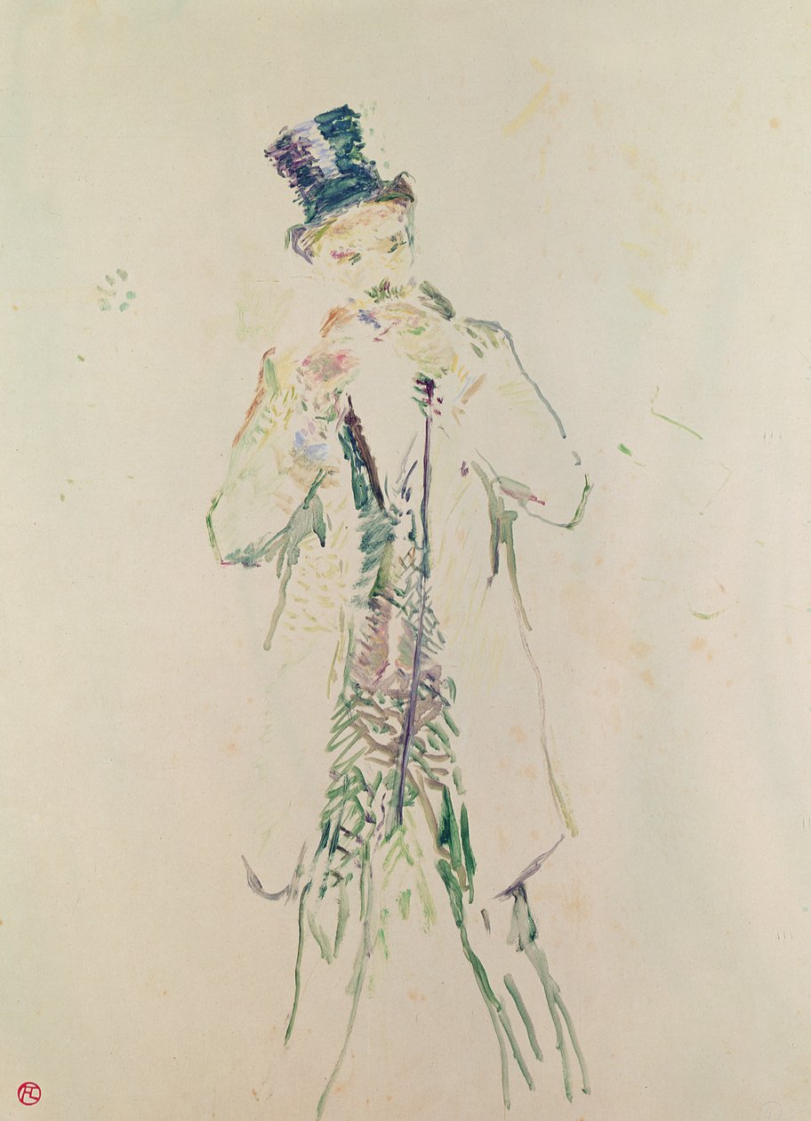 Um cavalheiro de pé acendendo seu charuto, 1885 (óleo sobre madeira) de Henri de Toulouse Lautrec