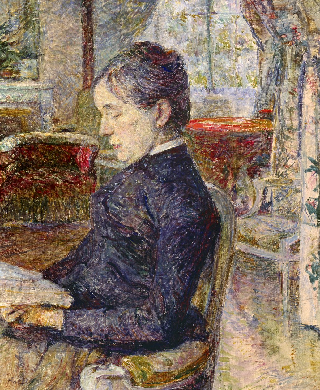 Adele Tapie de Celeyran (1840-1930) Condessa de Toulouse-Lautrec-Monfa no Salon de Chateau Malrome, 1887 de Henri de Toulouse Lautrec