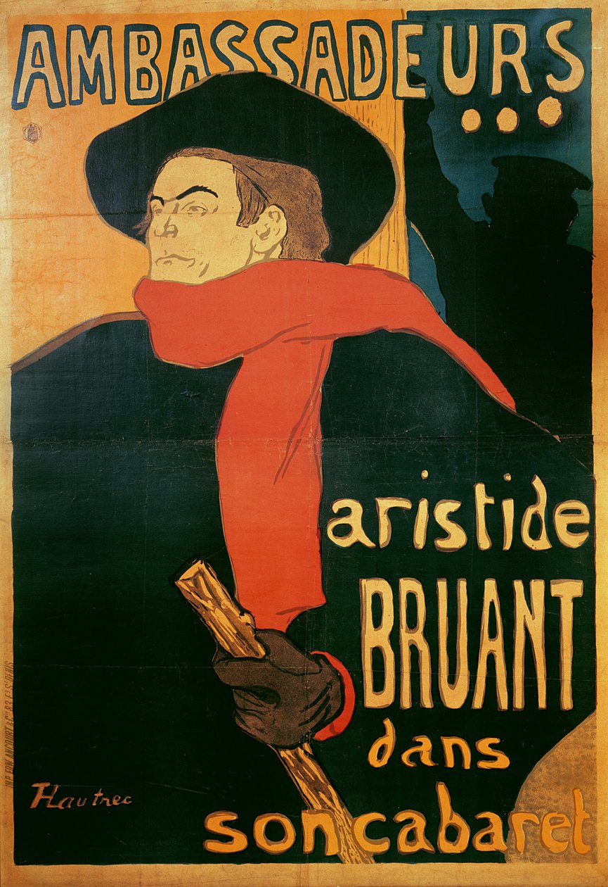 Embaixadores: Aristide Bruant, 1892 de Henri de Toulouse Lautrec