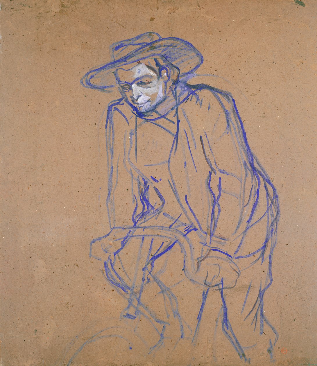 Aristide Bruant em uma bicicleta, 1896 de Henri de Toulouse Lautrec