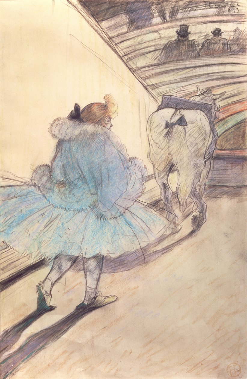 No Circo, Entrando no Anel (pastel sobre papel) de Henri de Toulouse Lautrec