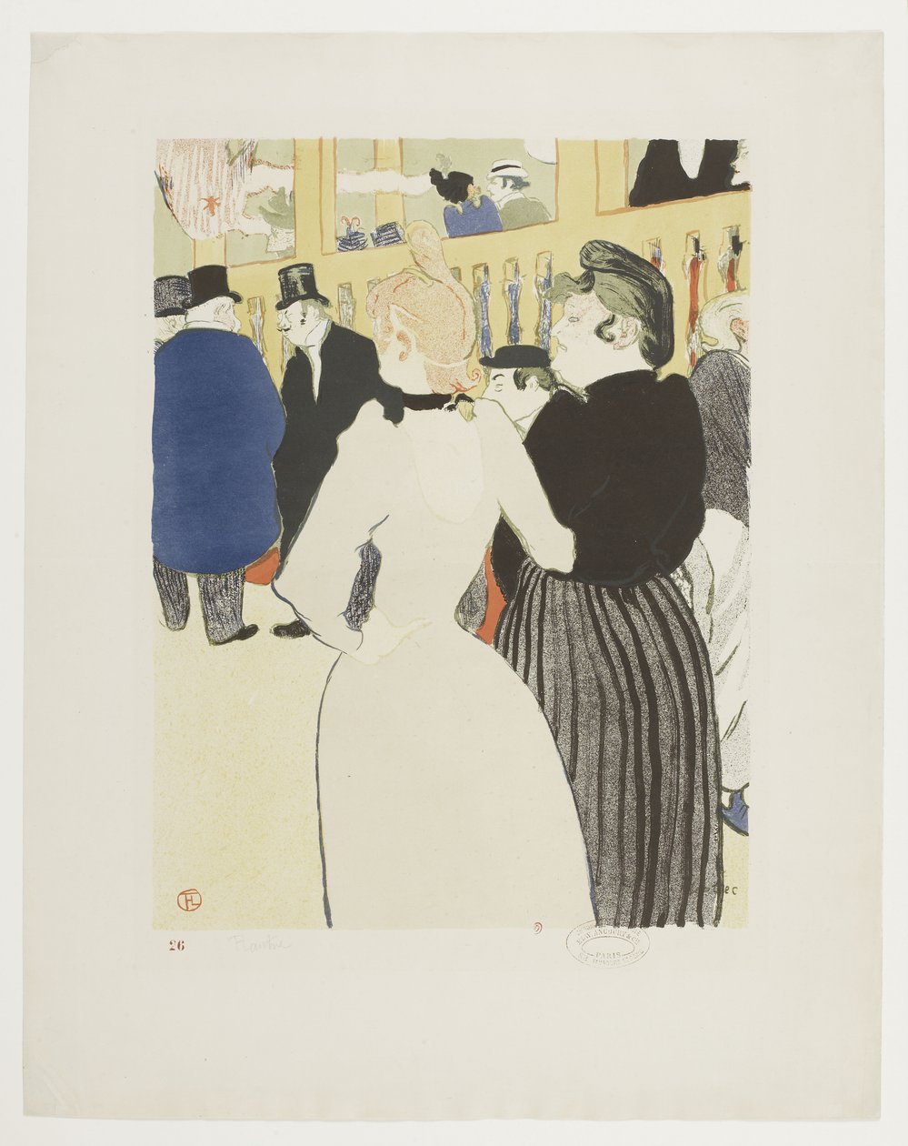 No Moulin Rouge, La Goulue e sua irmã de Henri de Toulouse Lautrec