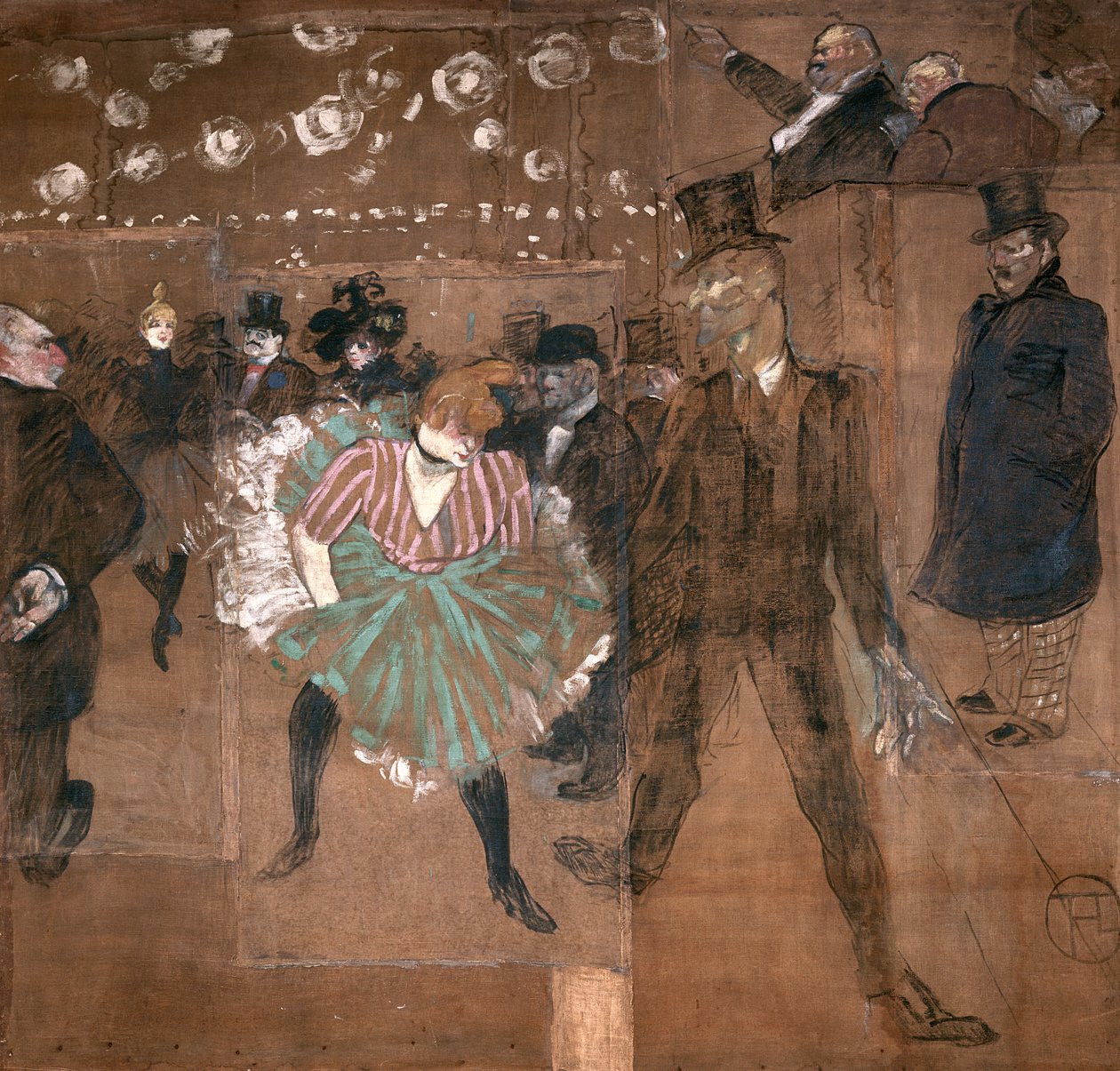 Dançando no Moulin Rouge: The Goulue (1870-1927) e Valentin the Desosse (1843-1907) 1895 de Henri de Toulouse Lautrec