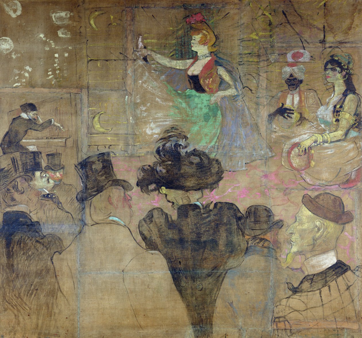 Dançando no Moulin Rouge: La Goulue, 1895 de Henri de Toulouse Lautrec