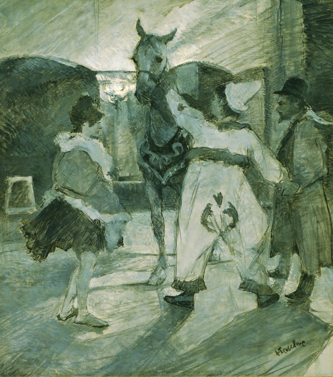 Nas asas no circo de Henri de Toulouse Lautrec
