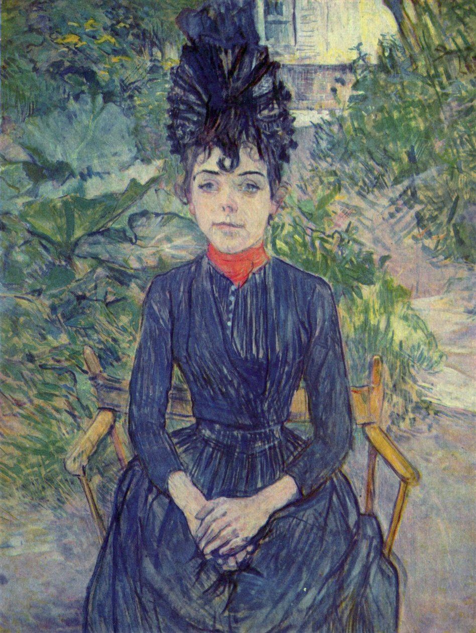 Justine Dieuhl no jardim de Henri de Toulouse Lautrec
