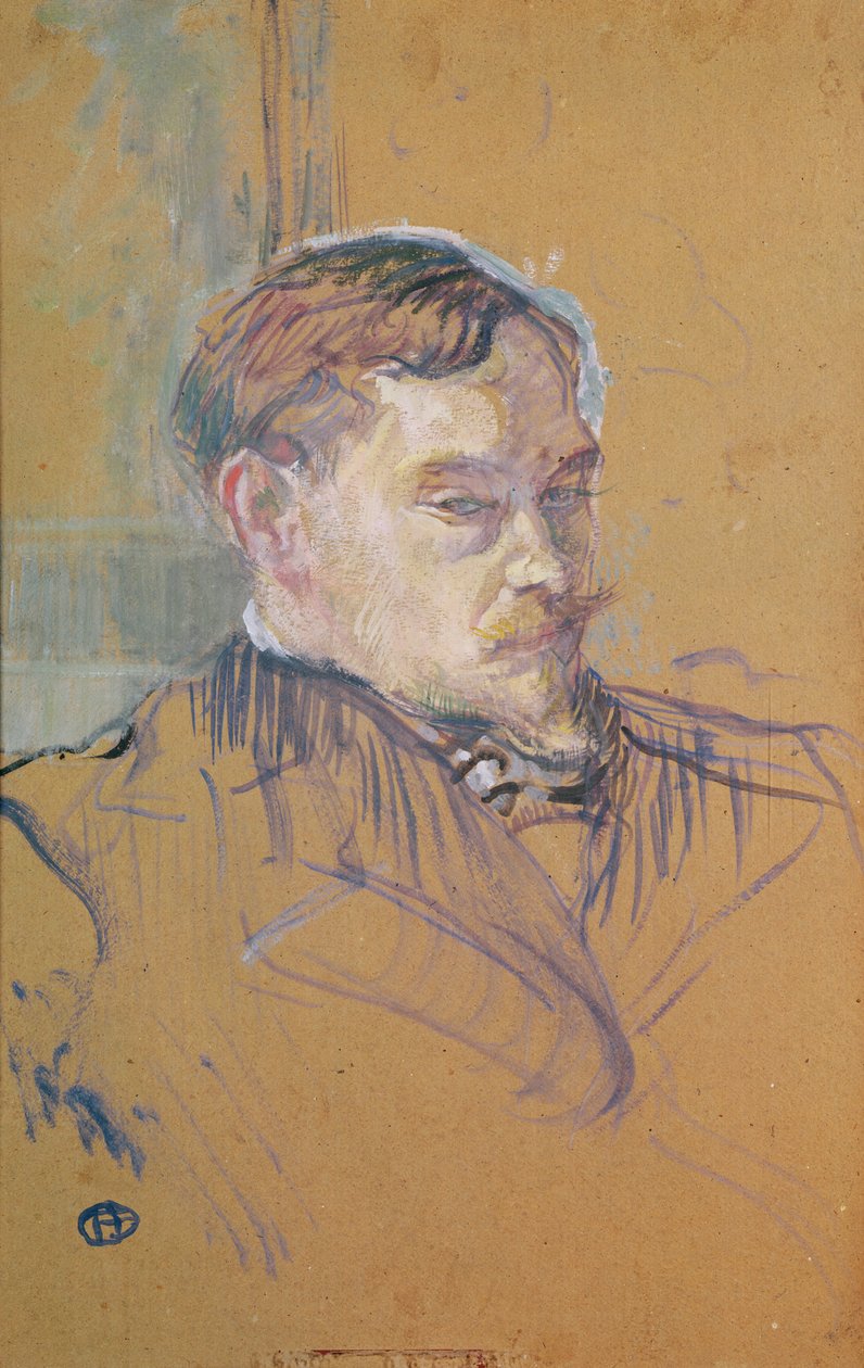 Monsieur Romain Coolus, 1899 (óleo no cartão) de Henri de Toulouse Lautrec