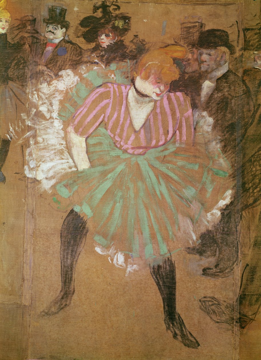 Painéis para o quartel de Goulue, na feira Tréne é Paris. A dança no Moulin Rouge: A Goulue (Louise Weber), 1895 de Henri de Toulouse Lautrec