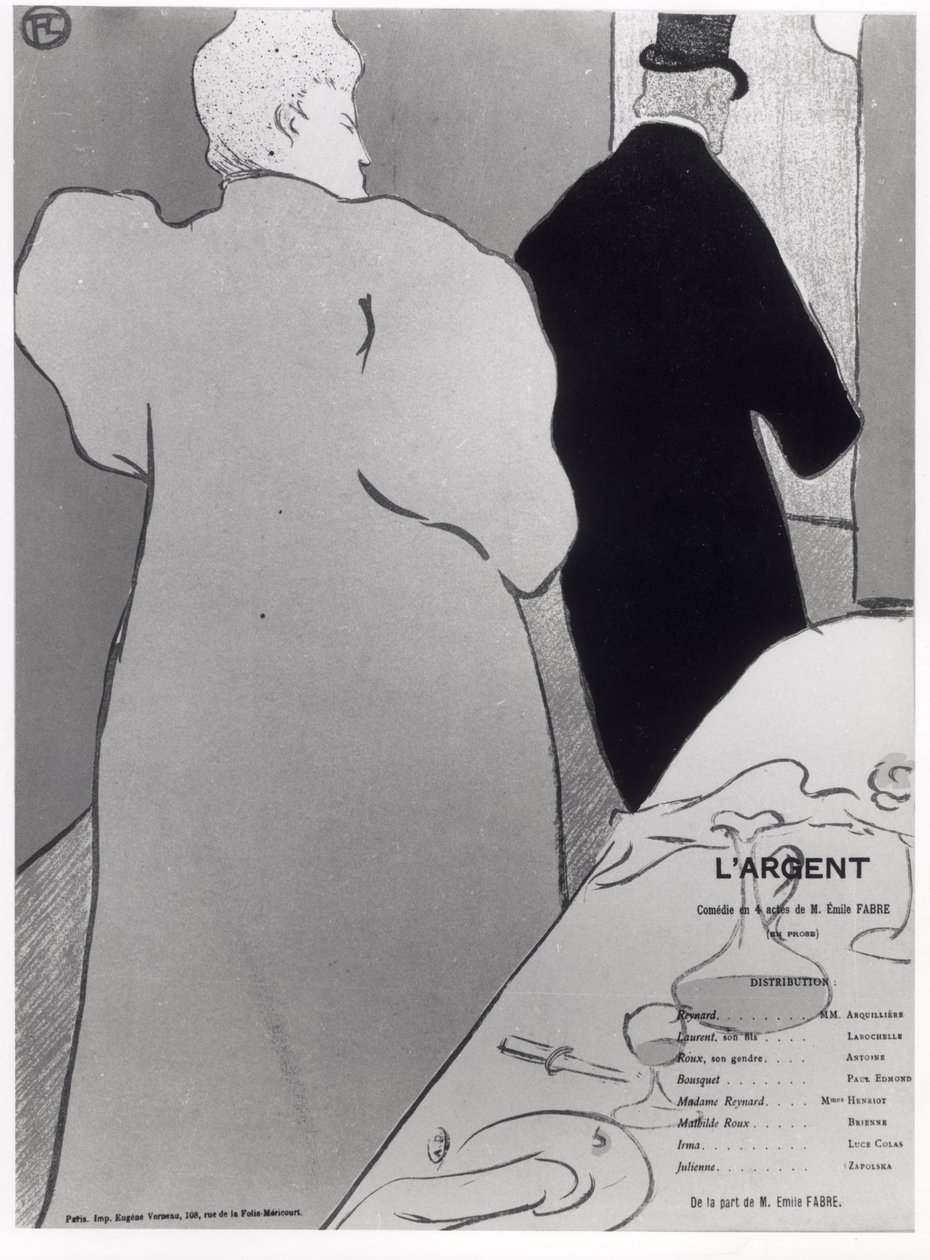 Cartaz publicitário da peça &39;L&39;Argent&39; de Henri de Toulouse Lautrec