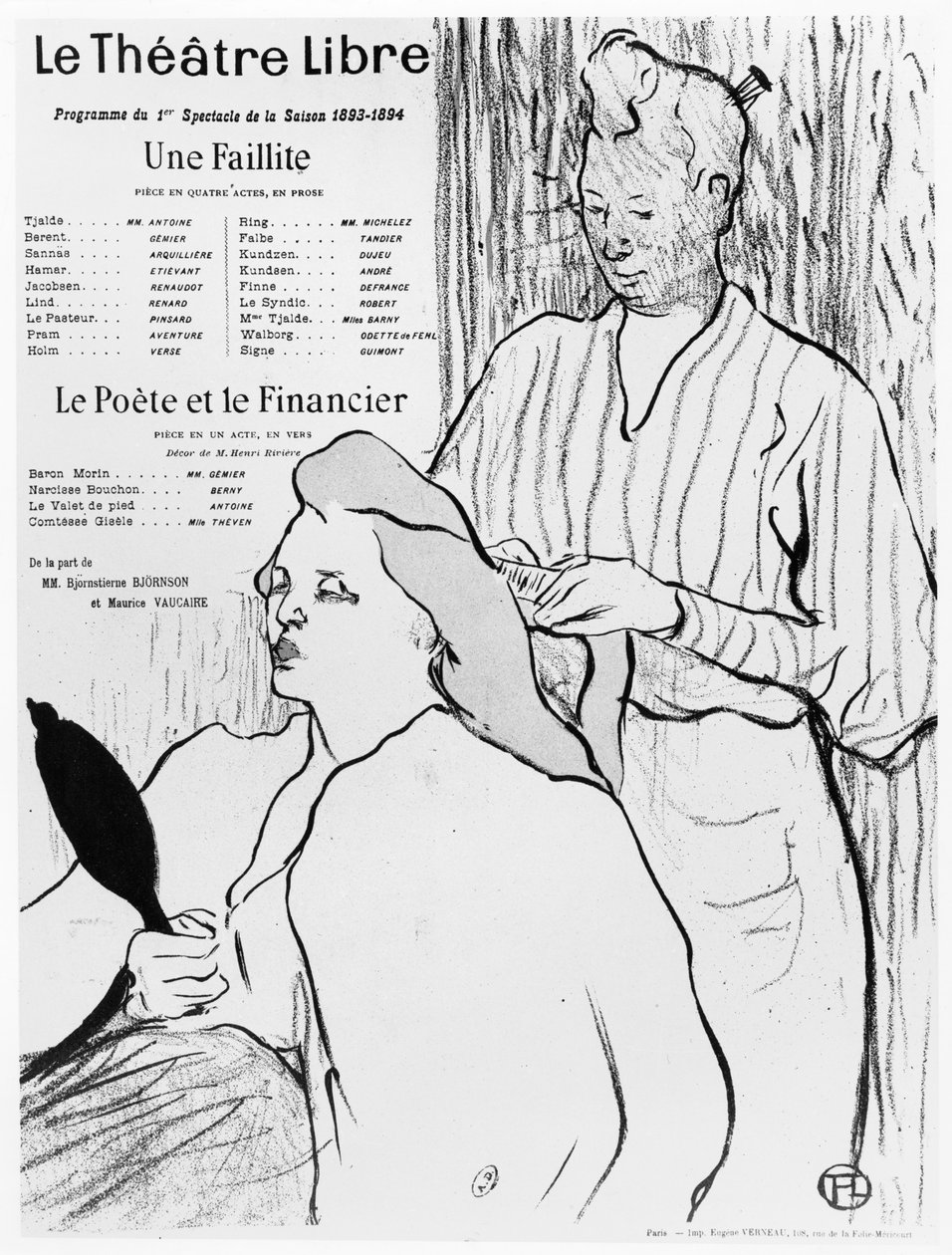 Cartaz publicitário das peças "A Bankruptcy" e "The Poet and the Financial", 1893-94 de Henri de Toulouse Lautrec