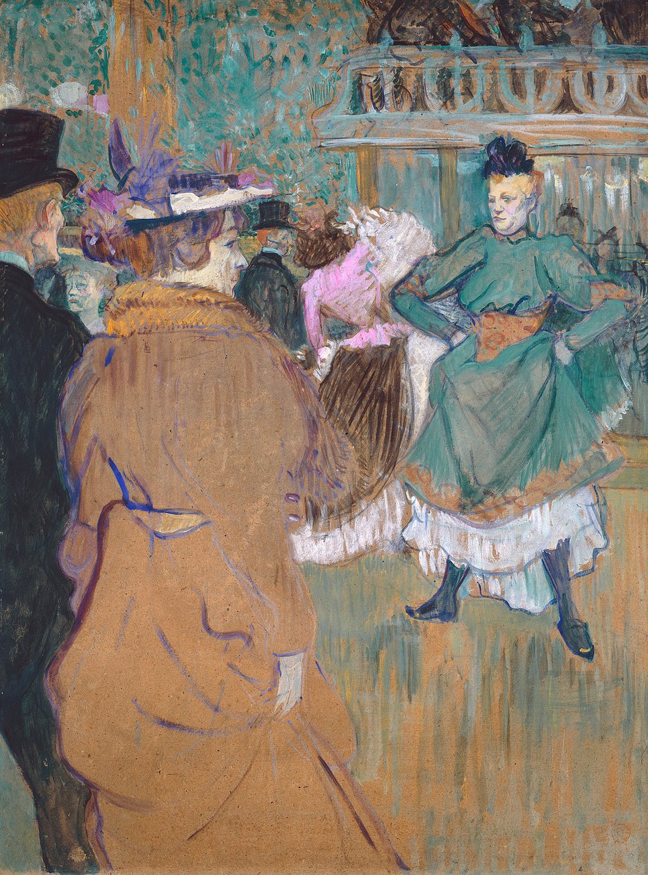 Quadrilha no Moulin Rouge, 1892 (óleo no papelão) de Henri de Toulouse Lautrec
