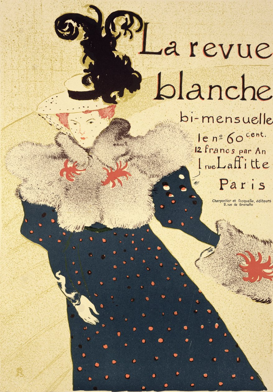 Reprodução de um cartaz publicitário &39;The White Magazine&39;, 1895 de Henri de Toulouse Lautrec