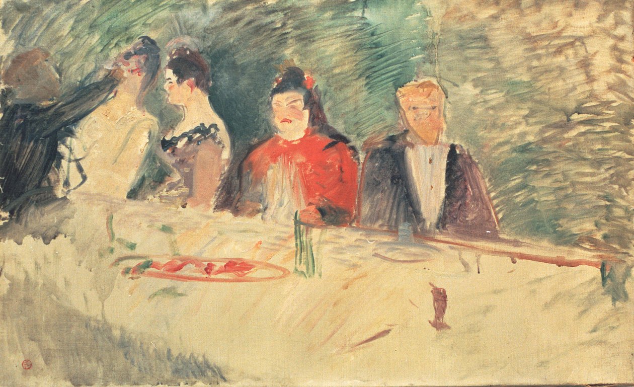 Esboço para &39;A Ceia&39;, 1887 de Henri de Toulouse Lautrec