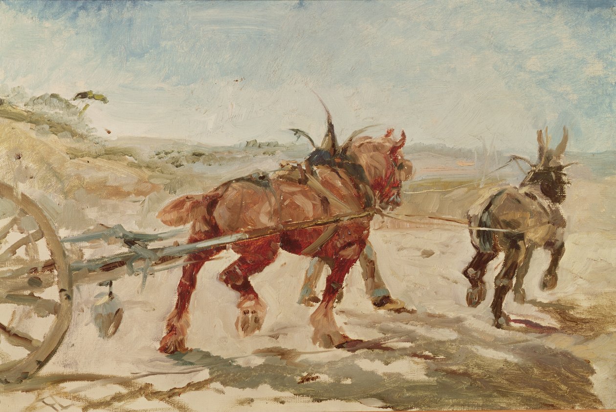Equipe de cavalos no chicote de fios de Henri de Toulouse Lautrec