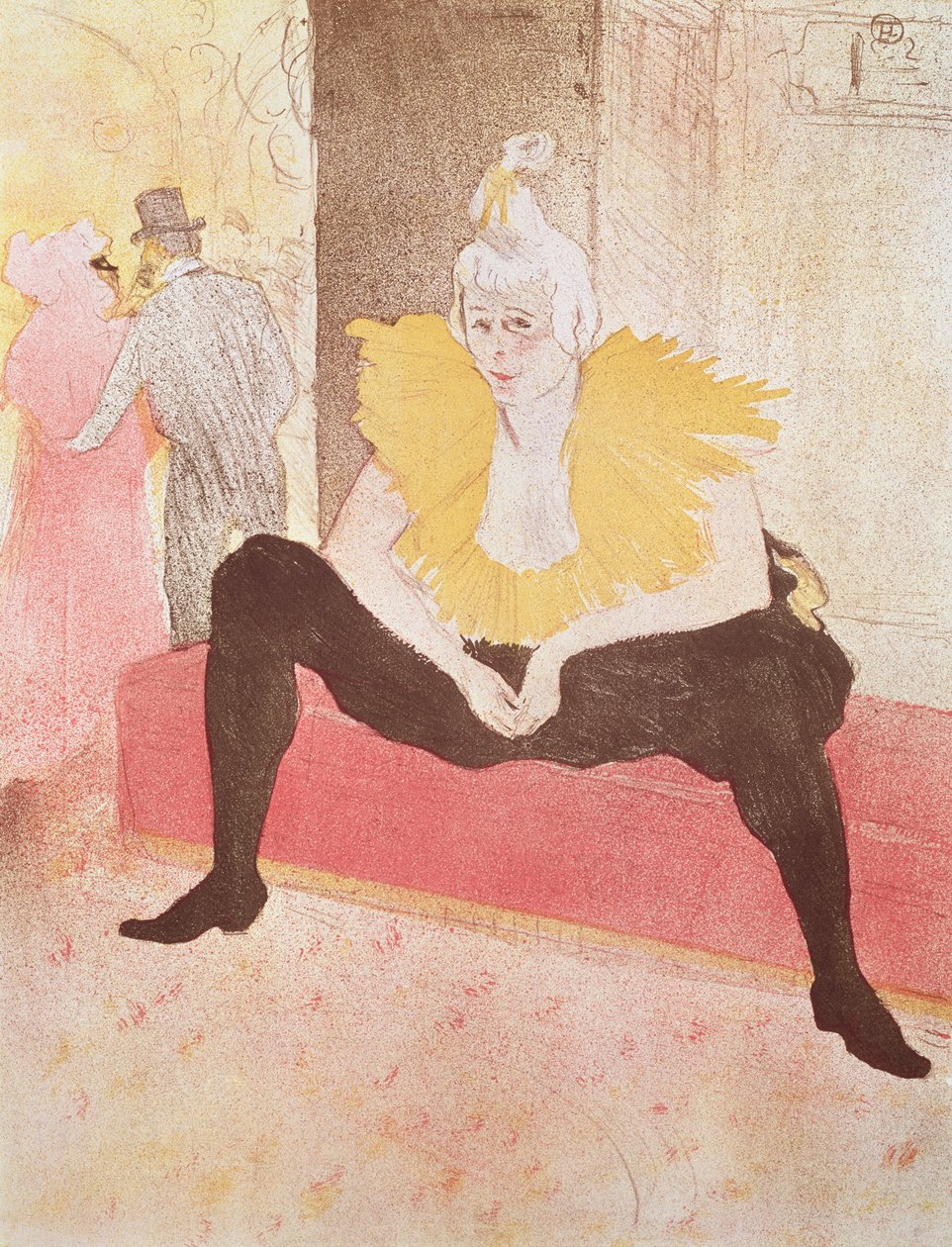 O Clowness Cha-U-Kao Sentado, 1896 de Henri de Toulouse Lautrec