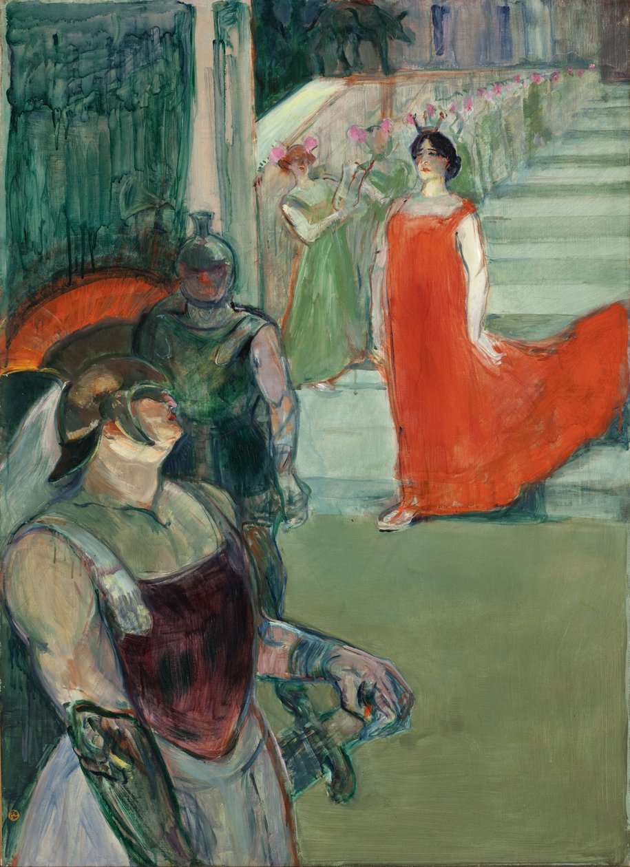A ópera &39;Messalina&39; em Bordeaux (Messaline desce as escadas forradas de extras), 1900-1901 de Henri de Toulouse Lautrec