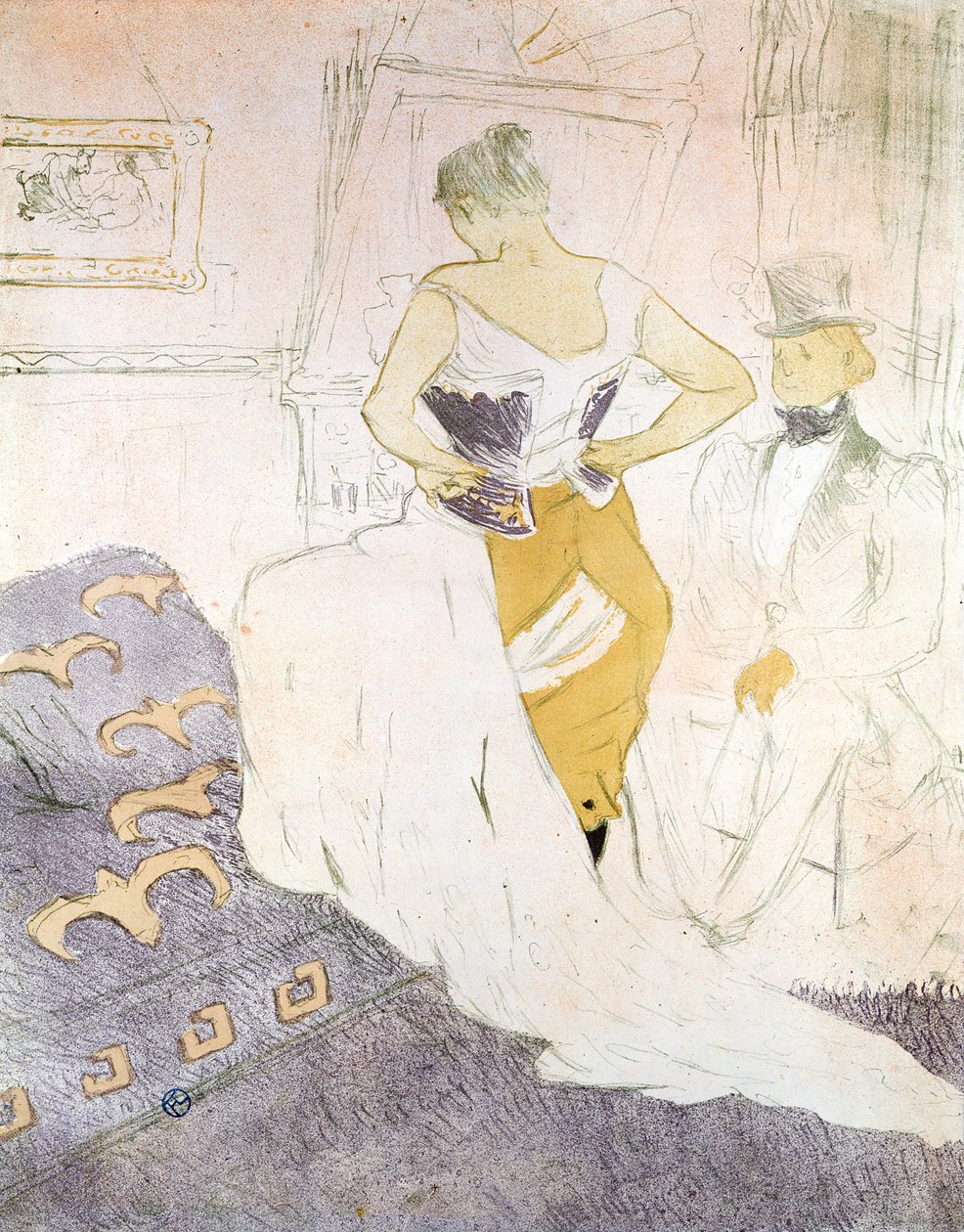 Mulher em um espartilho de &39;Elles&39;, 1896 de Henri de Toulouse Lautrec